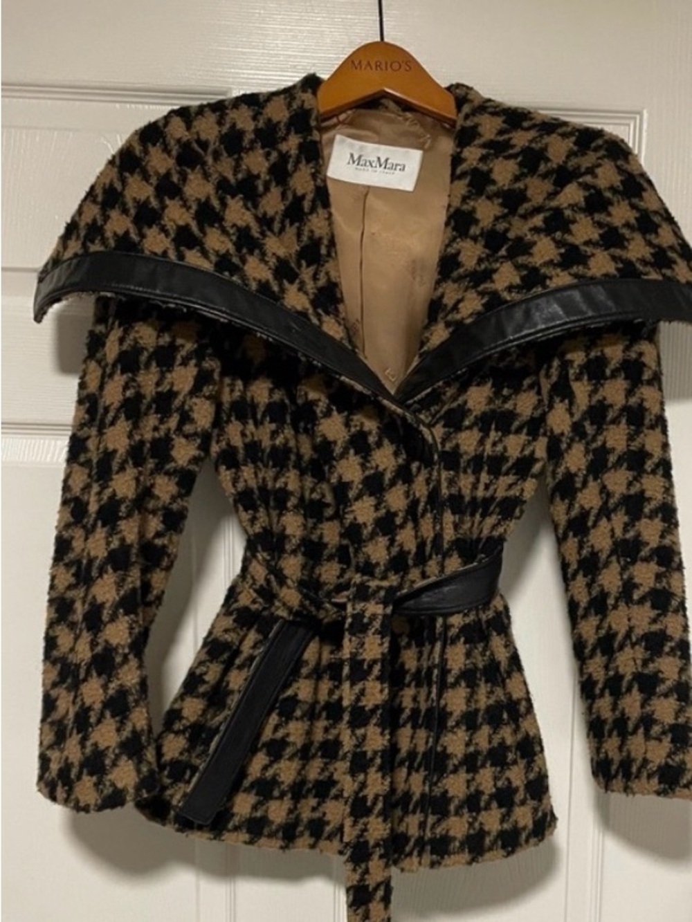 MaxMara houndstooth alpaca and wool jacket   Size 6
